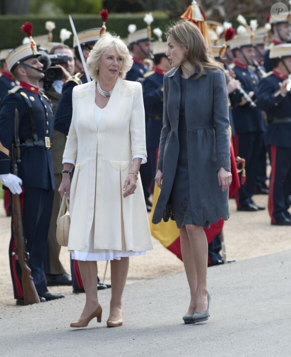 La princesse Letizia et Camilla Parker Bowles à Madrid le 30 mars 2011
