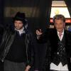Lancement de l'album Jamais seul, au Virgin megastore des Champs-Elysées : Johnny Hallyday et Matthieu Chedid