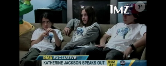 Les enfants de Michael Jackson, Prince, Paris et Blanket, dans l'émission Good Morning America (images rapportées par TMZ.com), février 2011.