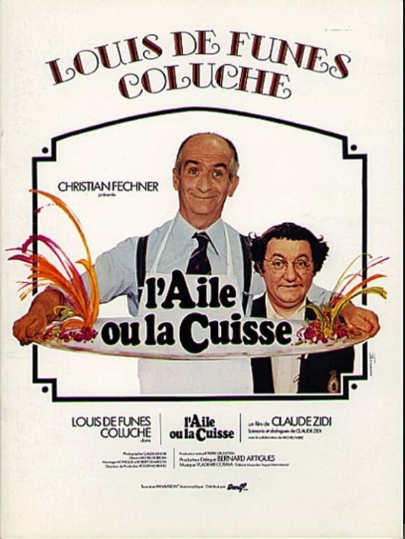 Coluche et Louis de Funès, héros de L'aile ou la cuisse (sorti en 1976)