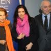 Françoise Bettencourt-Meyers avec son mari Jean-Pierre Meyers et sa mère Liliane Bettencourt, lors des L'oReal-UNESCO for Women in Science awards, le 3 mars 2011 à Paris.