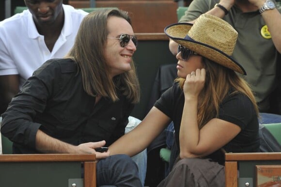 Hélène Ségara et son mari Mathieu Lecat à Rolland-Garros le 2 juin 2010