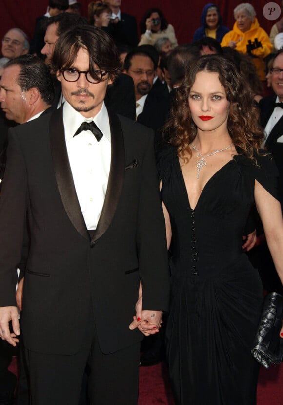 Johnny Depp et Vanessa Paradis en février 2008 à Los Angeles