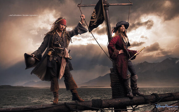 Johnny Depp et Patti Smith posent face à Annie Leibovitz pour Disney et le film Pirates des Caraïbes 4