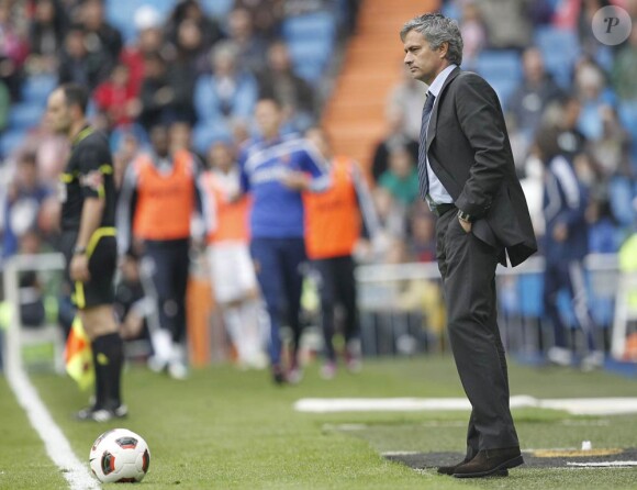 José Mourinho lors du match de Liga perdu 3-2 face au Real Saragosse à Madrid