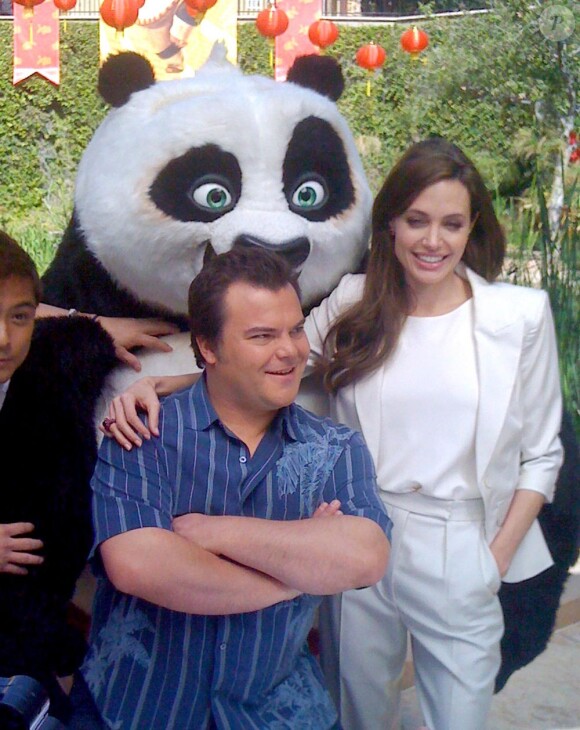 Angelina Jolie et Jack Black en promotion pour Kung Fu Panda 2, le 14 avril 2011