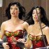 Adriane Palicki sur le tournage de Wonder Woman, à Los Angeles, le 30 mars 2011.