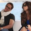 JoeyStarr et Maïwenn sur la plage du Majestic, lors du 64e Festival de Cannes, le 13 mai 2011.