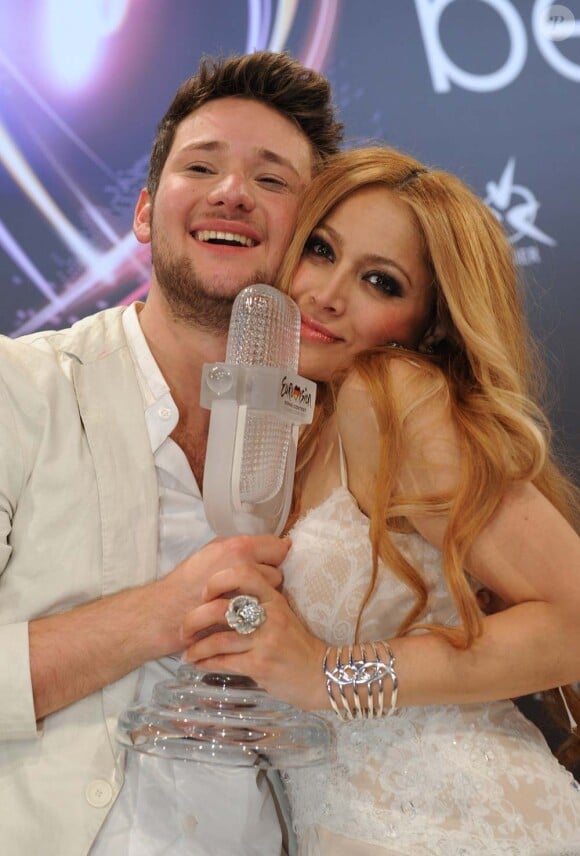 Les gagnants de l'Eurovision Ell/Nikki pour l'Azerbaïdjan, à Düsseldorf, le 14 mai 2011.
