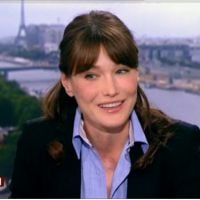 Carla Bruni : La future maman reste mutique mais déstabilisée au JT de TF1 !
