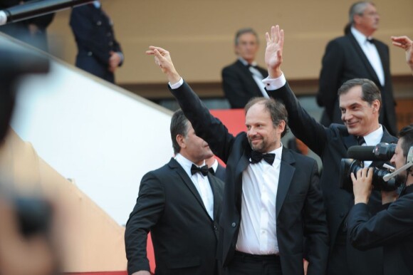 Denis Podalydès et Samuel Labarthe lors de la présentation du film La Conquête au festival de Cannes le 18 mai 2011