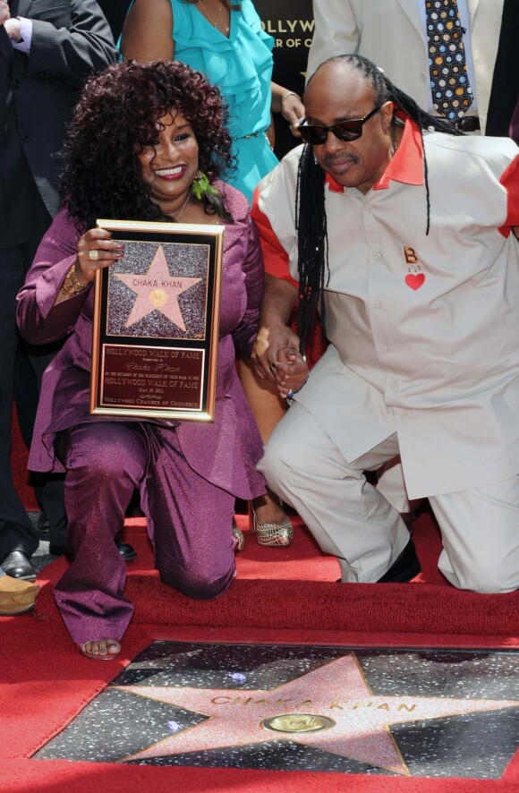 Stevie Wonder et Chaka Khan à Los Angeles, le 19 mai 2011.