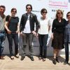 L'équipe du film Pourquoi tu pleures ?, Eric Lartigau, Valérie Donzelli, Benjamin Biolay, Katia Lewkowicz, Nicole Garcia et Sarah Adler sur la plage du Majestic 64 à Cannes le 20 mai 2011