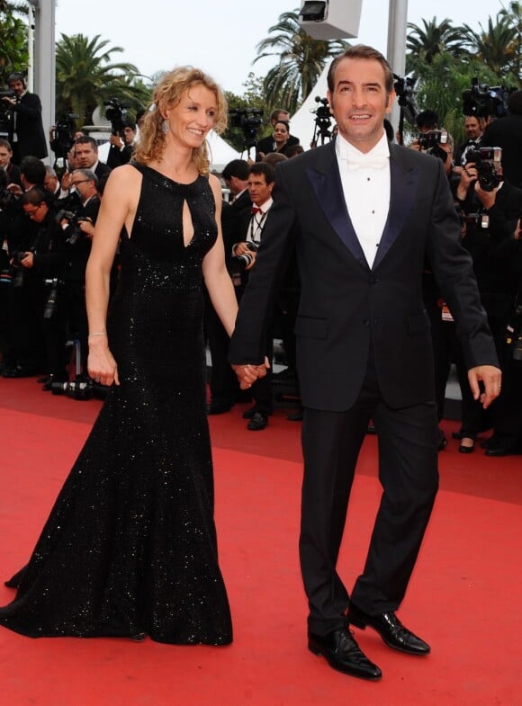 Jean Dujardin et Alexandra Lamy sur le tapis rouge de Cannes le 22 mai 2011