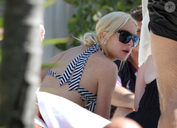 Lindsay Lohan se ressource avec ses proches. Miami, 22 mai 2011
