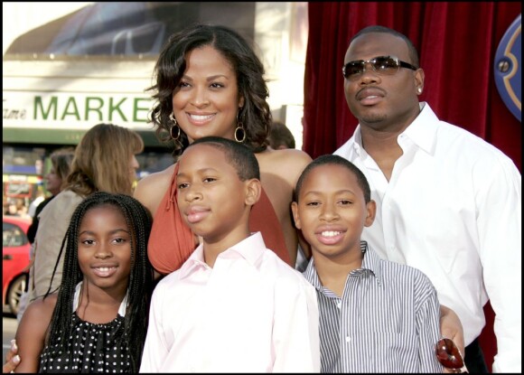 Laila Ali, Curtis Conway, et ses enfants, en juin 2007.