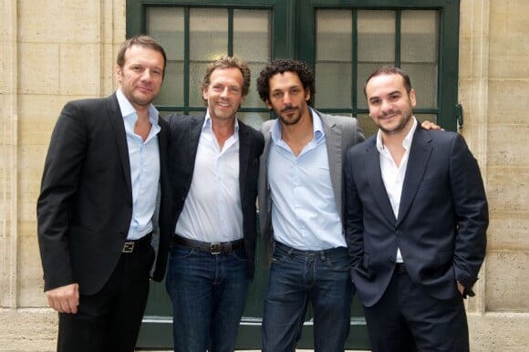 Samuel Le Bihan, Stéphane Freiss, Tomer Sisley et François Xavier Demaison lors du déjeuner Père & Fils, au Taillevent, à Paris, le mardi 14 juin 2011.