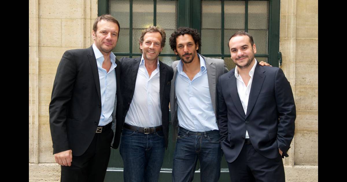 samuel le bihan stephane freiss tomer sisley et francois xavier demaison lors du dejeuner pere fils au taillevent a paris le mardi 14 juin 2011 purepeople