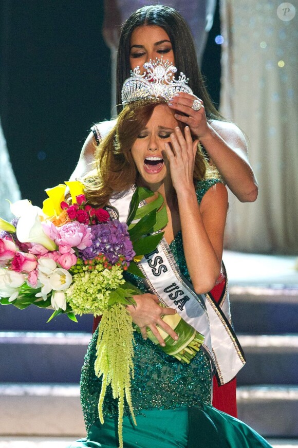Alyssa Campanella lors de son sacre à l'élection de Miss USA