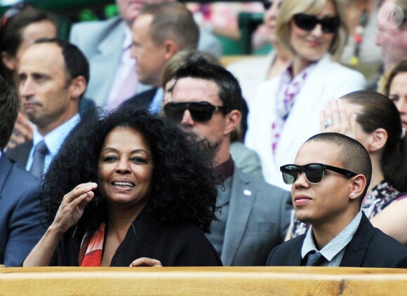 Wimbledon 2011, première semaine : Diana Ross était présente avec son fils Evan.