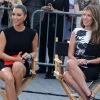 Kim Kardashian et Nina Garcia en tournage de la neuvième saison de Project Runway, au Battery Park de New York, le 24 juin 2011.