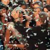 Gérard Depardieu couronne Silvia Novais lors du concours de Miss Italia du monde le 4 juillet