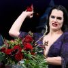 Brooke Shields en Morticia, à Broadway, dans la comédie musicale La Famille Addams. 7 juillet 2011