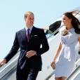 Kate Middleton et son prince William à leur arrivée en Californie, dans le cadre de leur visite officielle de trois jours. Le 8 juillet 2011 