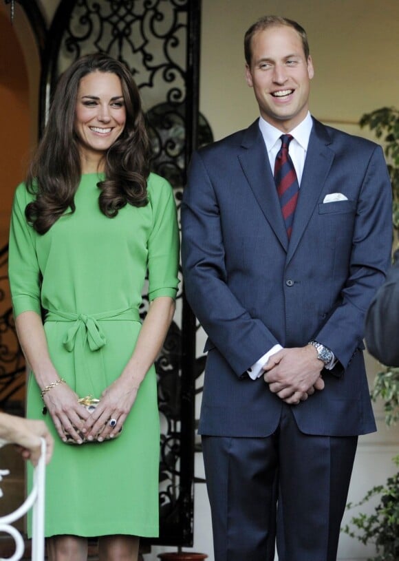 Kate Middleton et le prince William, honorés au Hancock Park House, résidence de Dame Barbara Hay, consul général britannique à Los Angeles. Réception pour leur arrivée en Californie. Le 8 juillet 2011