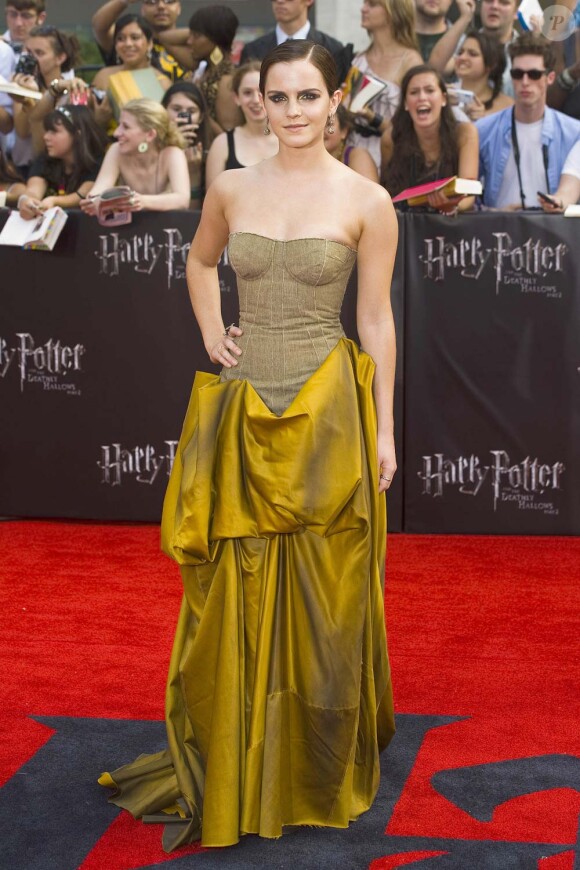Emma Watson à l'avant-première new-yorkaise de Harry Potter et les reliques de la mort - partie 2, le 11 juillet 2011.