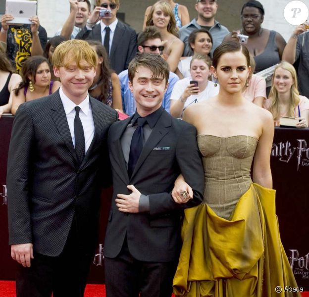 Daniel Radcliffe, Emma Watson et Rupert Grint à l'avant-première new-yorkaise de Harry Potter et les reliques de la mort - partie 2, le 11 juillet 2011.