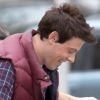 Corey Monteith, qui incarne l'un des héros de Glee, Finn Hudson, lors du tournage d'un épisode de la série dans les rues de New York.