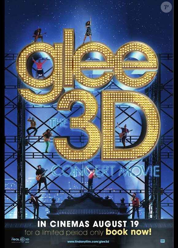 L'affiche du film en 3D mettant en scène les acteurs de la série Glee, attendu pour le 28 septembre 2011 sur les écrans français.