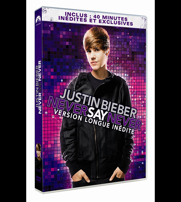 Le DVD du film Never say Never, biopic de Justin Bieber.