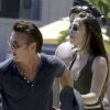 Sean Penn chasse un paparazzo de la plage alors qu'il profite d'un moment de tranquilité avec sa nouvelle girlfriend Stacey Koplin en début juillet 2011 à Los Angeles, Malibu. 