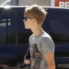 Justin Bieber se rend dans un studio d'enregistrement à Los Angeles, lundi 18 juillet, pour travailler sur son nouvel album.