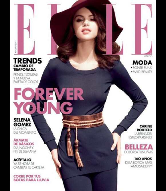 Selena Gomez, jusque là plus habituée aux magazines pour ados, change de registre pour la magazine Elle Mexico. Août 2011.