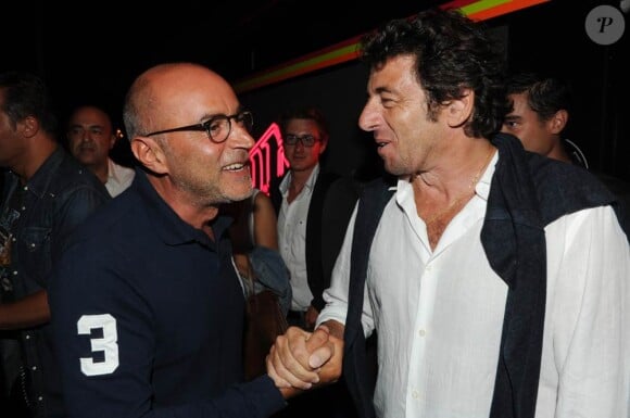 Patrick Bruel et Patrick Bosso au VIP Room de Saint-Tropez, le 30 juillet 2011.