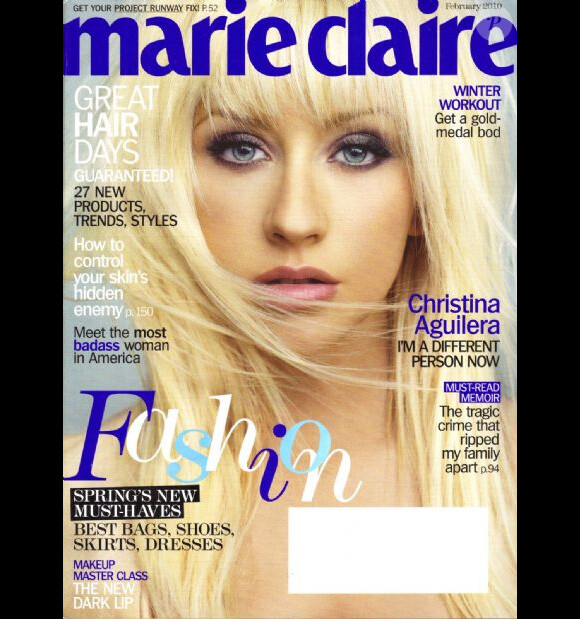 Christina Aguilera en couverture de Marie Claire. Février 2010.