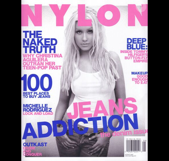 Christina Aguilera, en couverture du magazine Nylon. Août 2000.