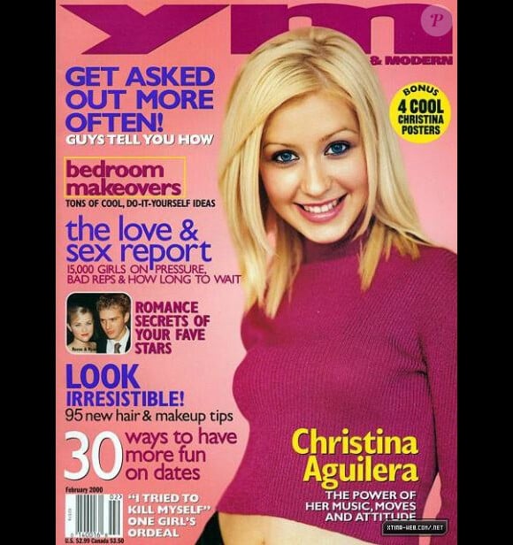 Christina Aguilera endorse le rôle de la petite adolescente pour le magazine américain YM. Février 2000.