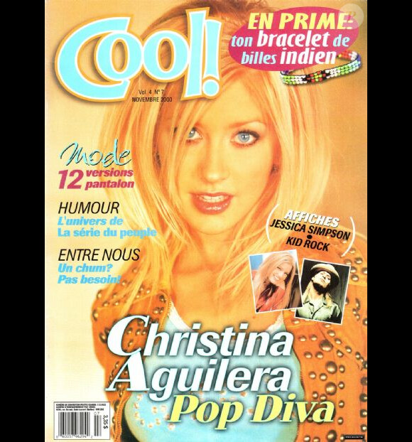 Novembre 2000 : Christina Aguilera était COOL! pour la couverture du magazine français.