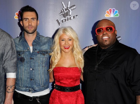 Avec Cee-Lo Green et Christina Aguilera à Los Angeles, le 15 mars 2011.