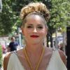 Sharon Stone sur le tournage de Gods Behaving Badly à New York, le 8 août 2011.