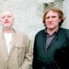 Jean-Pierre Coffe et Gérard Depardieu en 1994 lors de l'inaguration d'une rue Jean Carmet à Tigné