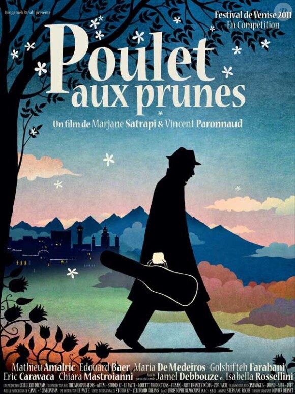 L'affiche du film Poulet aux prunes de Marjane Satrapi et Vincent Paronnaud