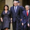 Dominique Strauss-Kahn et Anne Sinclair sortent du tribunal après l'abandon des poursuites, à New York, le 23 août 2011.