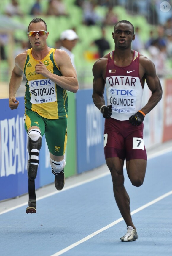 Oscar Pistorius, amputé des deux jambes, a participé aux championnats du monde d'athlétisme de Daegu en Corée du Sud sur 400m le 28 août 2011