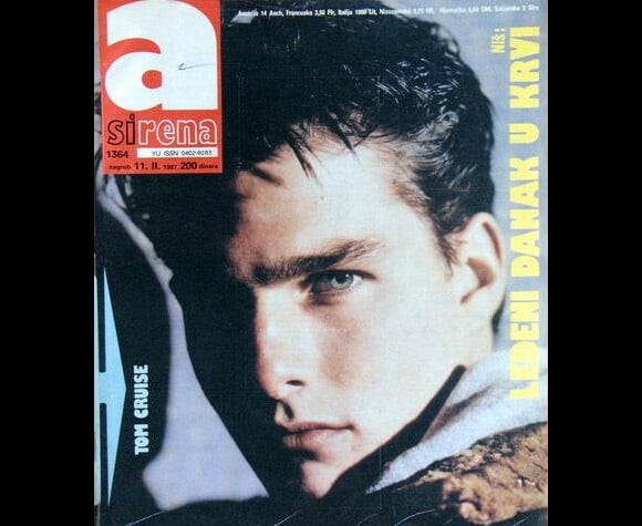 L'acteur Tom Cruise, 23 ans, pose pour le magazine serbo-monténégrin A Sirena. 11 février 1987.