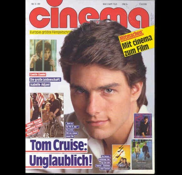 L'acteur Tom Cruise en couverture du magazine hongrois Cinema. 1989.